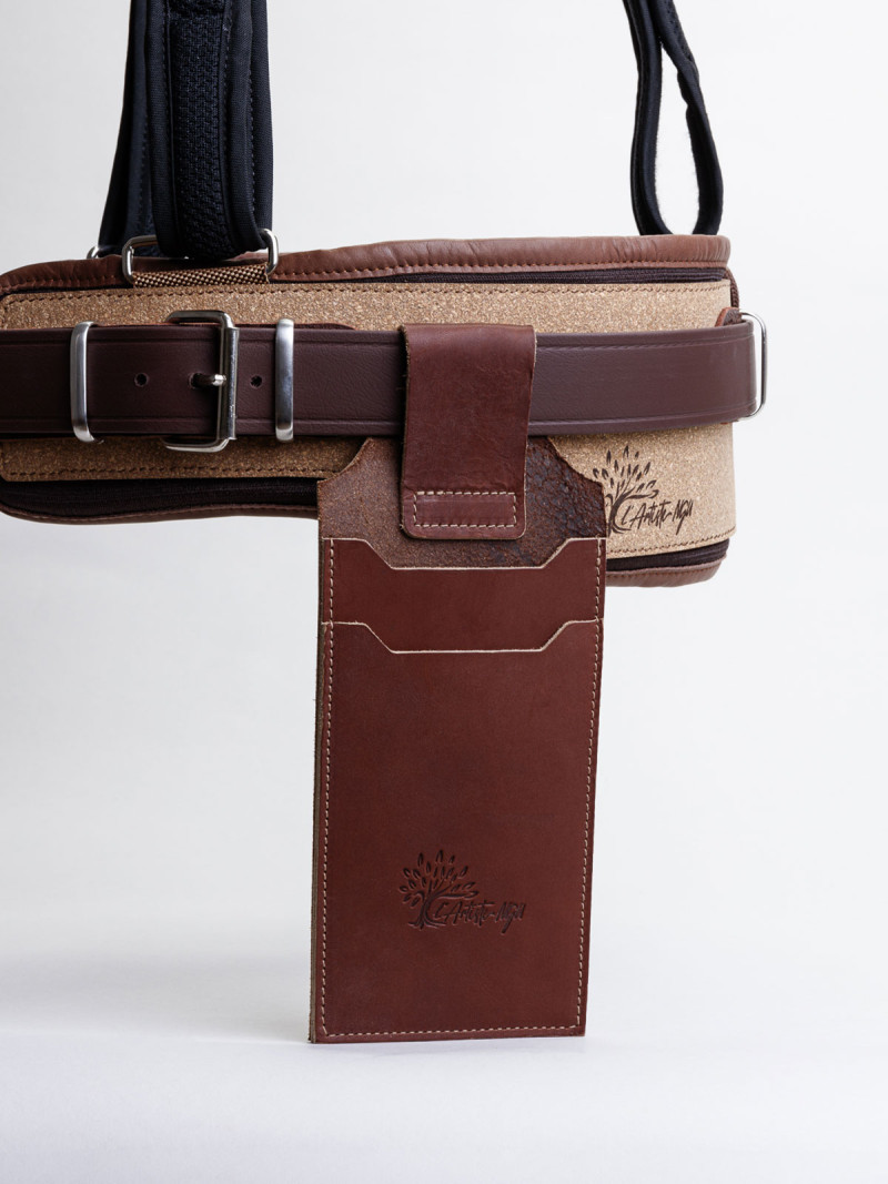 Étui en cuir pour ciseaux à bois, fausse équerre, équerre combinée, arrache clous